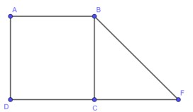 Figure géométrique avec un carré et un triangle, utilisée en calcul littéral