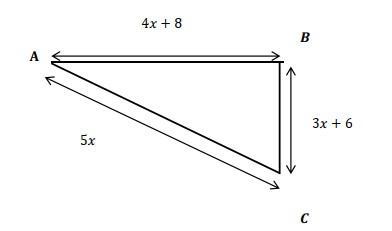 Figure géométrique avec segments exprimés en fonction de x pour le calcul littéral