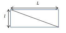 Rectangle de dimensions L et l avec une diagonale, utilisé en calcul littéral