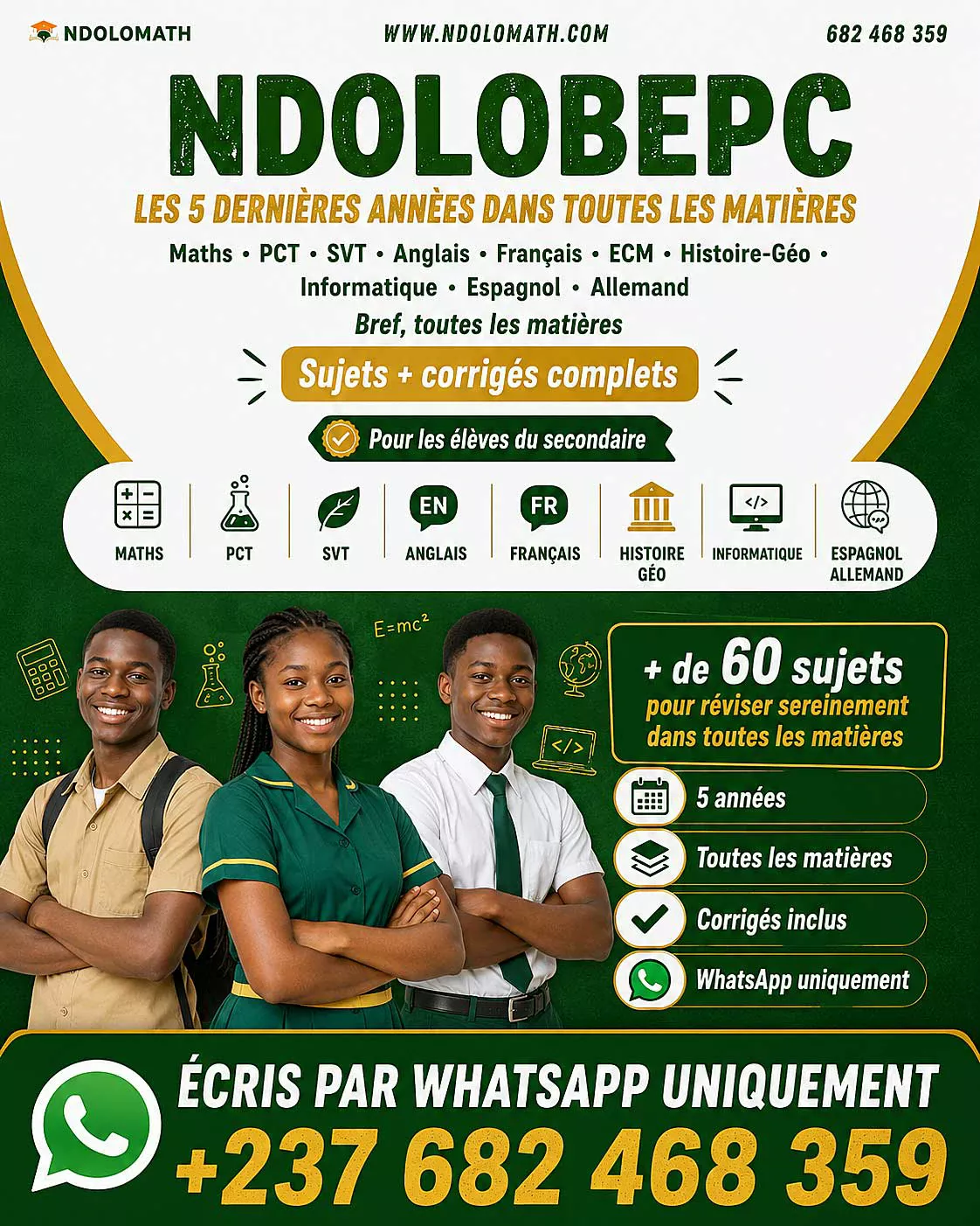 NdoloBEPC - Toutes les matières du BEPC