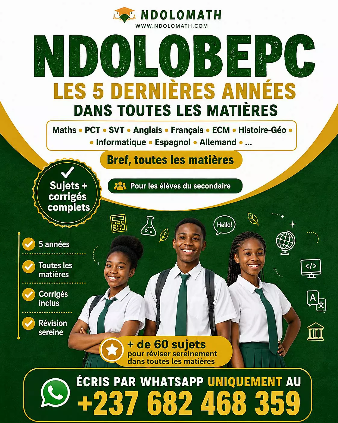 NdoloBEPC - Pack complet pour préparer le BEPC