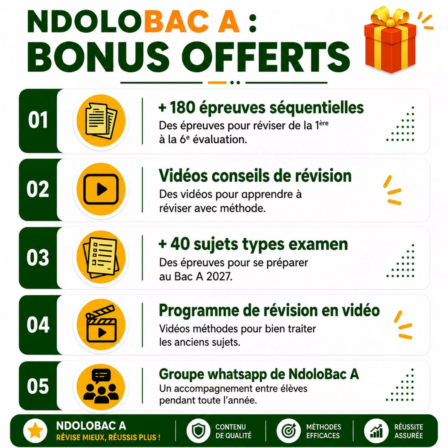 Contenu du produit NdoloBAC A